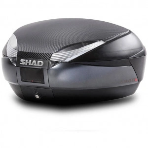 TOP CASE BAULETTO SHAD SH48 COVER IN CARBONIO 48 LT + SCHIENALINO OMAGGIO