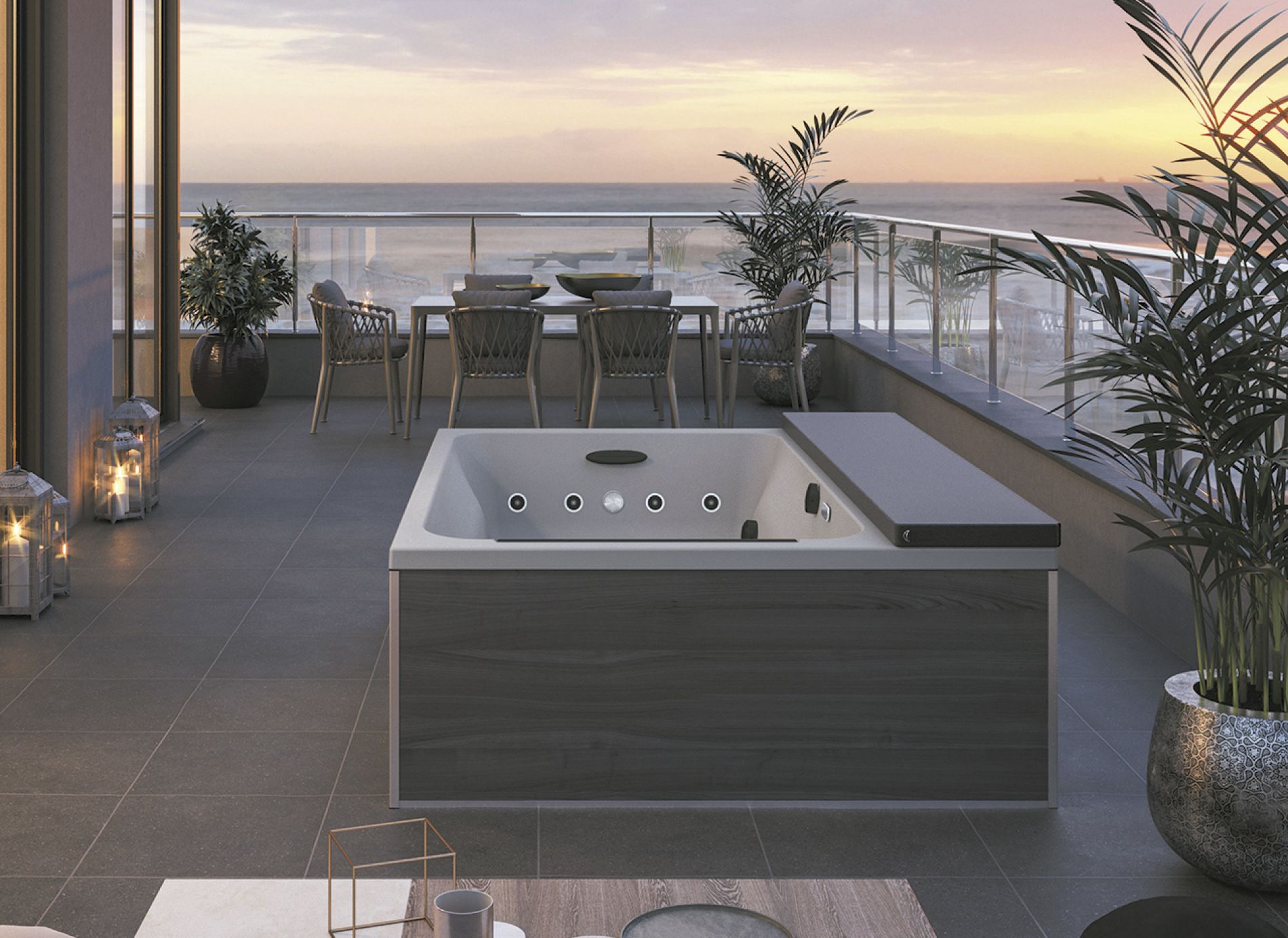 Kinedo Spa Loft ambientata su terrazzo