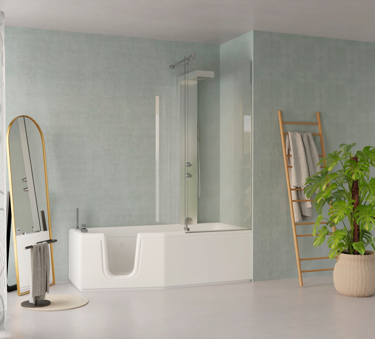 VASCA CON SPORTELLO BOX DOCCIA COMPACT 150x70 170X70