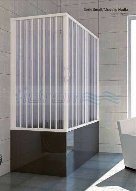 Box Doccia Sopravasca Alba 170x150 Cm - Doppia Anta In PVC, Apertura Centrale, Bianco - Foto 3