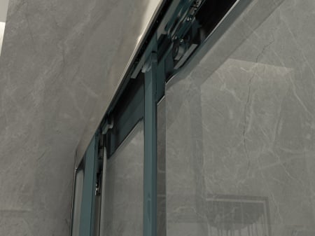 Box doccia a 2 porte scorrevoli e una fissa sovrapponibili Trasparente o Opaco da 90 a 140cm lato fisso da 60 a 90cm - Img 3