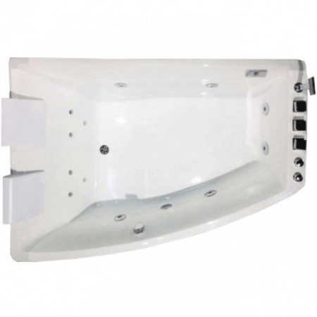 Vasca idromassaggio doppio posto 65100X, asimmetrica salvaspazio con radio Bluetooth, 170x120 cm - Img 2
