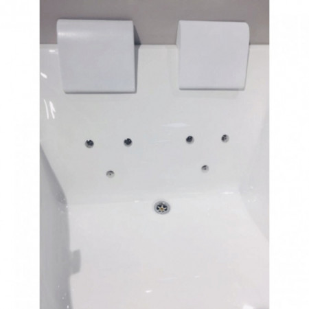 Vasca idromassaggio doppio posto 65100X, asimmetrica salvaspazio con radio Bluetooth, 170x120 cm - Img 3