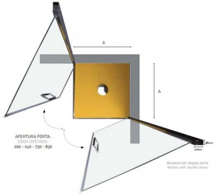 BOX DOCCIA CON DOPPIE PORTE BATTENTE &quot;EPB42&quot; - Img 4