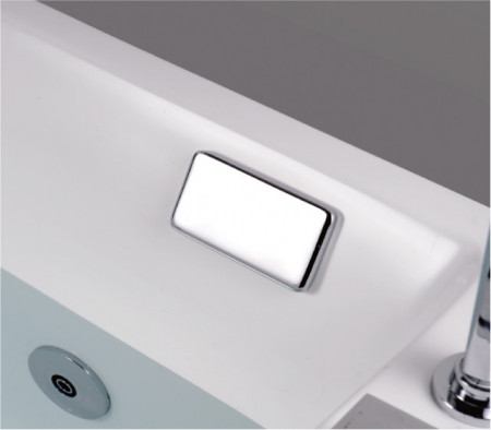 Vasca idromassaggio doppio posto 65100X, asimmetrica salvaspazio con radio Bluetooth, 170x120 cm - Img 4