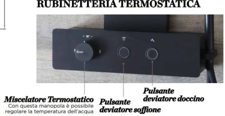 Colonna doccia in acciaio Kinesteel 300, colori grigio, nero o bronzo spazzolato - Img 4