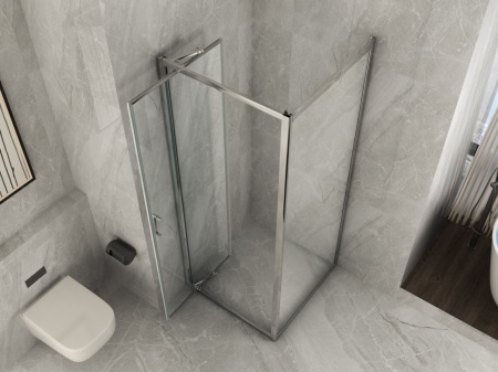 Box doccia due lati apertura a battente vetro Trasparente o Opaco 6mm dimensioni da 60 a 90cm H190