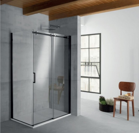 BOX DOCCIA PORTA SCORREVOLE PIU LATO FISSO STILE INDUSTRIAL - Img 1