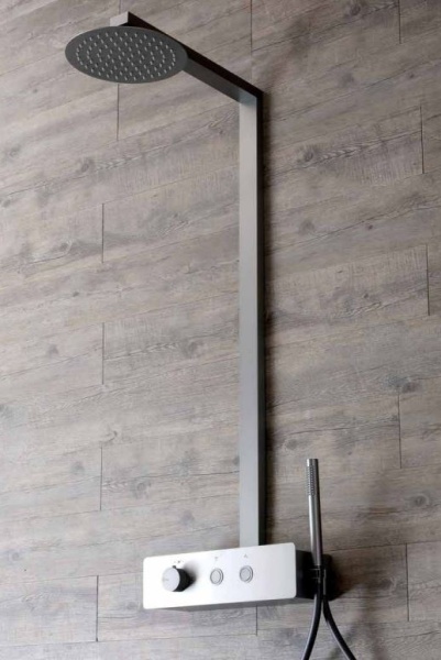 Colonna doccia in acciao Kinesteel 200 colore Grigio Nero o Bronzo Spazzolato