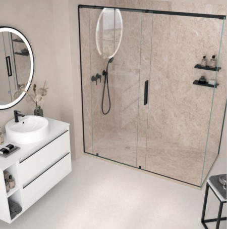 PIATTO DOCCIA IN GEL COAT "STONE 3D" EFFETTO MARMO Crema di Moscato - Img 2