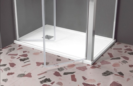 Box doccia due lati con apertura saloon &quot;Nsaloon&quot; altezza 200cm profili neri o cromati - Img 4