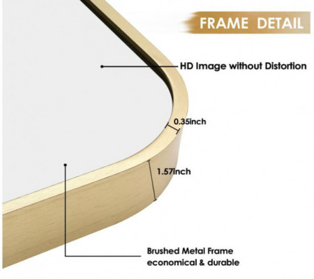 Specchio con cornice Oro o Nera dimensioni 760x510 o 914x610 - Img 2