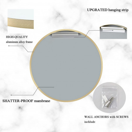 Specchio circolare con cornice Oro o Nera dimensioni 76cm o 91.4cm - Img 5