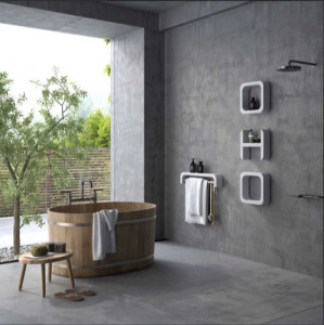 Mensola in mineral marmo multicolore 60X14,8X12,7 - Img 5