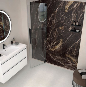 PIATTO DOCCIA IN GEL COAT "STONE 3D" EFFETTO MARMO L'imperatore bruno - Img 2