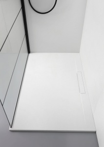 Foto originale della famiglia LINEAR MATT rettangolare. Foto ambientate illustrative: forma, misura, colore e accessori acquistati sono definiti dai selettori; box e arredi esclusi.