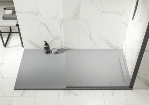 Foto originale della famiglia LINEAR W MATT rettangolare. Foto ambientate illustrative: forma, misura, colore e accessori acquistati sono definiti dai selettori; box e arredi esclusi.