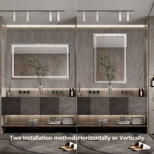 Specchio led touch con funzione anti appannamento luce dimmerabile 70x90cm temperatura colore 3000 4000 6000k - Img 5