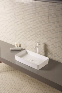 Lavabo da appoggio in ceramica rettangolare 61.5x41 h11.5 "816"