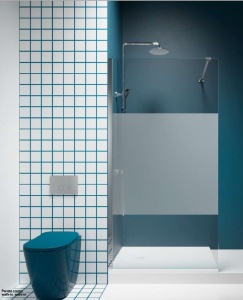 Parete doccia walk-in in vetro 8 mm N8PAR55, altezza 200 cm, con serigrafia