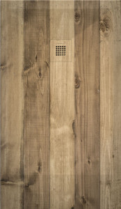 Piatto doccia in gel coat "STONE 3D" effetto legno Quercia Affumicato