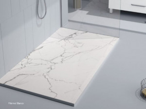 PIATTO DOCCIA IN GEL COAT "STONE 3D" EFFETTO MARMO BIANCO