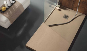 PIATTO DOCCIA RETTANGOLARE CON TEXTURE LEGNO IN MARMORESINA "ESSENCE"