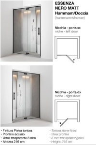 Cabina doccia Hammam/doccia combinata Essenza installazione a Nicchia - Img 6
