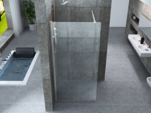 Parete doccia in cristallo 8mm walk in "NW24" altezza 195cm - Img 3