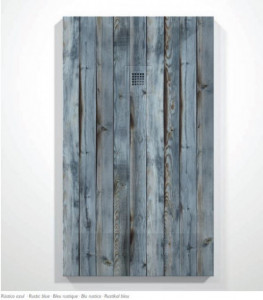 PIATTO DOCCIA IN GEL COAT "STONE 3D" EFFETTO Legno Blu rustico