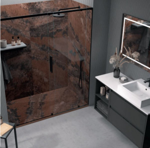 PIATTO DOCCIA IN GEL COAT "STONE 3D" EFFETTO MARMO OSSIDO - Img 2