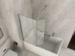 Sopravasca in vetro 6mm Trasparente dim 85+40cm deflettore h140cm
