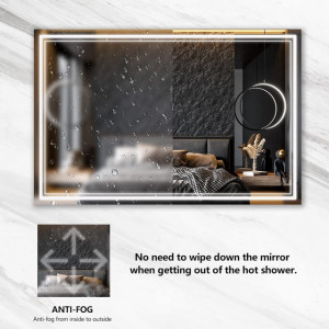 Specchio led touch con funzione anti appannamento luce dimmerabile 70x90cm temperatura colore 3000 4000 6000k - Img 6