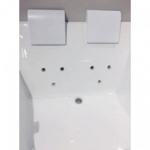 Vasca idromassaggio doppio posto ergonomico "65100X" asimmetrica salvaspazio con Radio Bluethoot dimensione170x120 - Img 3