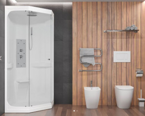 CABINA DOCCIA IDROMASSAGGIO SEMICIRCOLARE 12 jets "MARLEY PENTA"