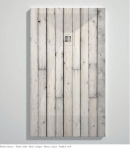 PIATTO DOCCIA IN GEL COAT "STONE 3D" EFFETTO Legno Bianco rustico