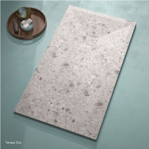 PIATTO DOCCIA IN GEL COAT "STONE 3D" EFFETTO PIETRA D'ISEO GRIGIA