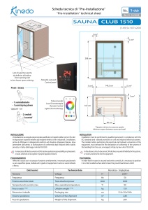 Scheda originale di preinstallazione del modello 1510, esempio della famiglia. Per ogni misura consultare il PDF completo collegato nella descrizione.