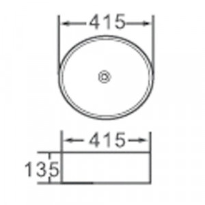 Lavabo da appoggio in ceramica circolare 41,5 h13.5 "811" - Img 2