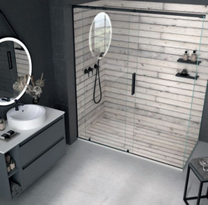 PIATTO DOCCIA IN GEL COAT "STONE 3D" EFFETTO Legno Bianco rustico - Img 2