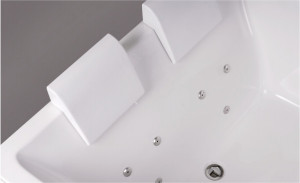 Vasca idromassaggio doppio posto 65100X, asimmetrica salvaspazio con radio Bluetooth, 170x120 cm - Img 5