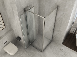 Box doccia due lati apertura a battente vetro Trasparente o Opaco 6mm dimensioni da 60 a 90cm H190