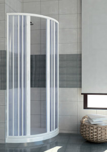 BOX DOCCIA SEMICIRCOLARE IN PVC CON APERTURA CENTRALE "IDSOAC"