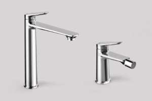 Set miscelatore lavabo Altro e bidet serie Maggiore Cromo Nero Nichel Spazzolato