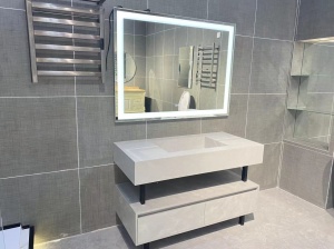 Specchio led touch con funzione anti appannamento luce dimmerabile 70x90cm temperatura colore 3000 4000 6000k - Img 7
