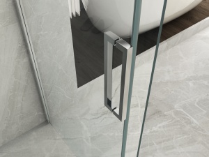 Box doccia angolare porta scorrevole Soft Close + lato fisso - Img 5