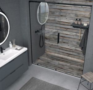 PIATTO DOCCIA IN GEL COAT "STONE 3D" EFFETTO Legno rustico - Img 2