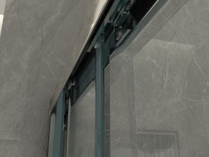 Porta doccia a 2 porte scorrevoli e una fissa sovrapponibili Trasparente o Opaco - Img 4