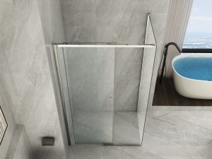Box doccia angolare porta scorrevole Soft Close + lato fisso - Img 2