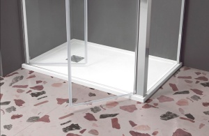 Box doccia due lati Nsaloon con apertura saloon, profili neri o cromati, altezza 200 cm - Img 4